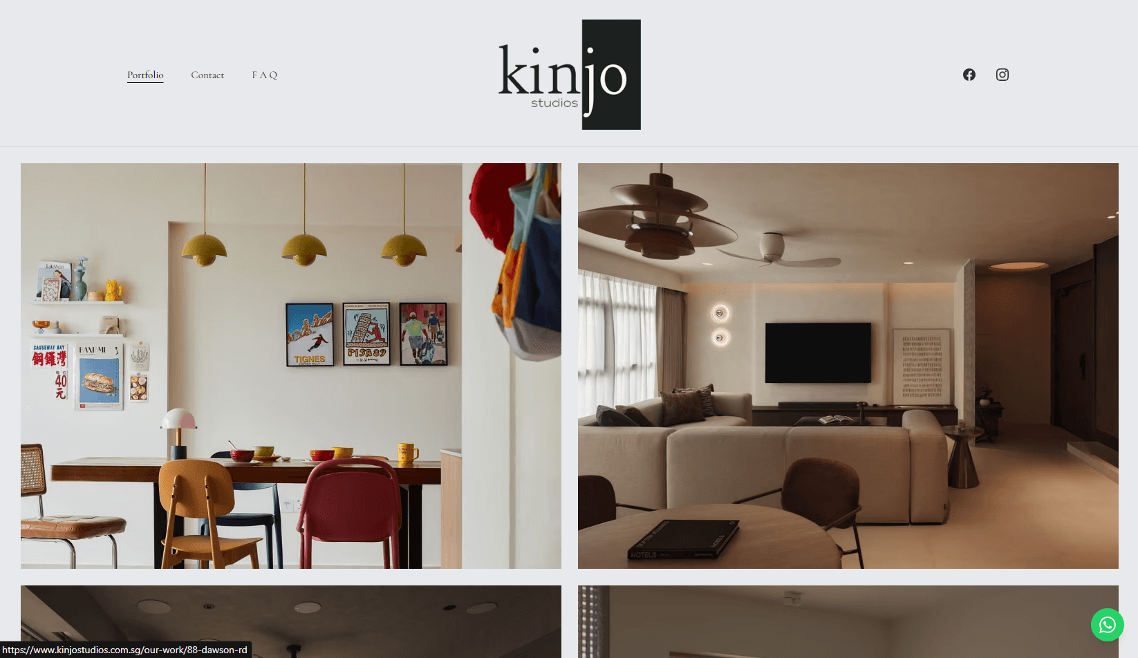 Kinjo Studios desktop website